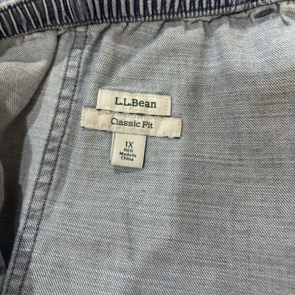 L.L. Bean Light Chambray Wide leg Cropped Pants Plus Size 1X Granola Minimalist - Picture 4 of 6